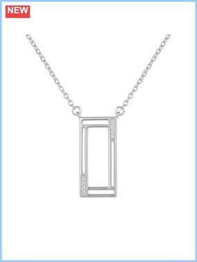 Minimalist Rectangle Moissanite Necklace 925 Sterling Silver Pendant